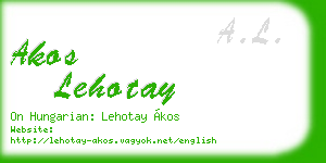 akos lehotay business card
